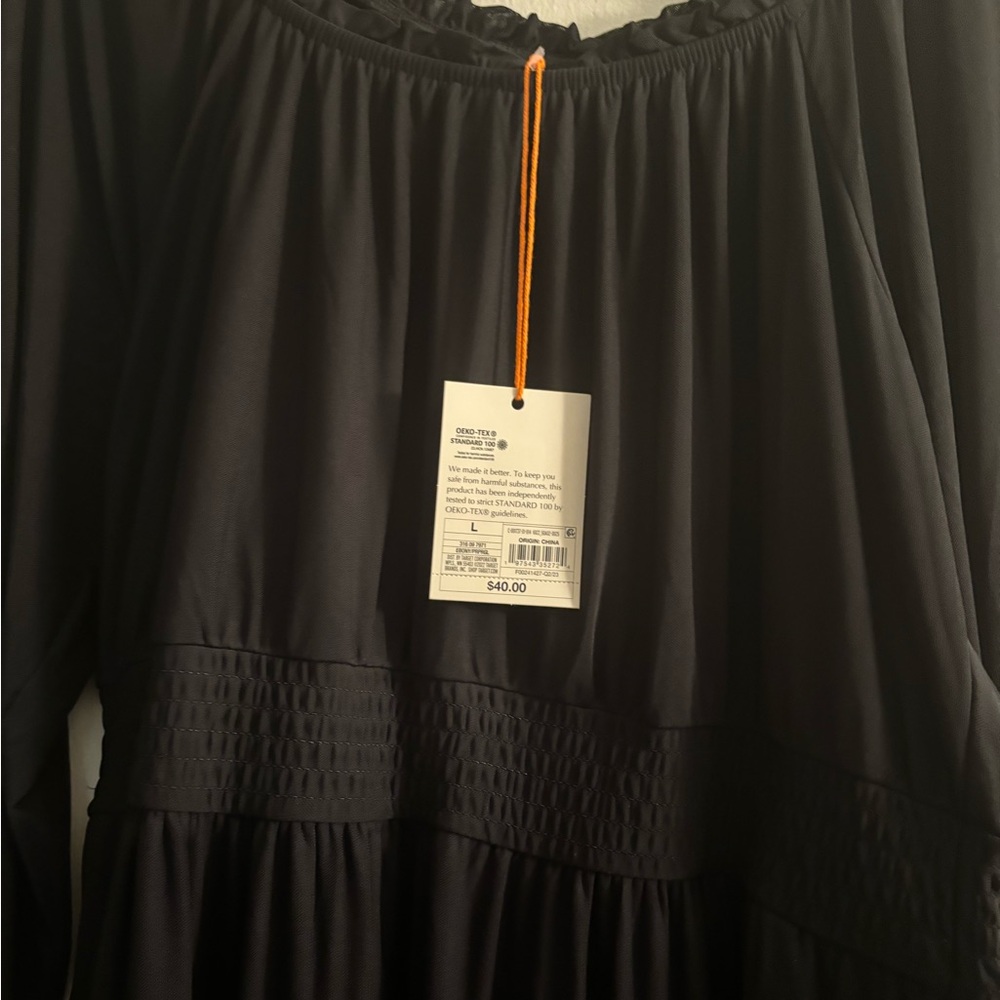 Knox rose black dress with sheer sleeves size large - Picture 7 of 7